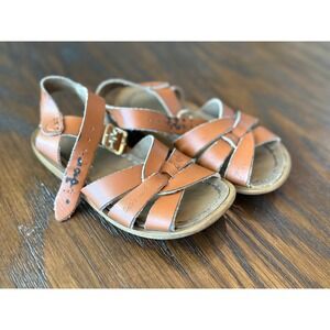 Salt Water Sandals Kids Size 9 Tan Leather Good Condition Original Hoyway